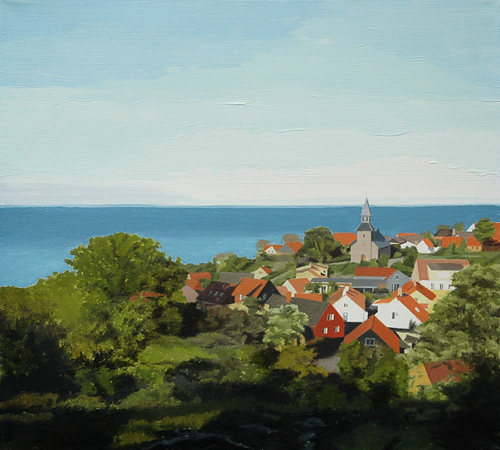 Mot kv�llen, Gudhjem by